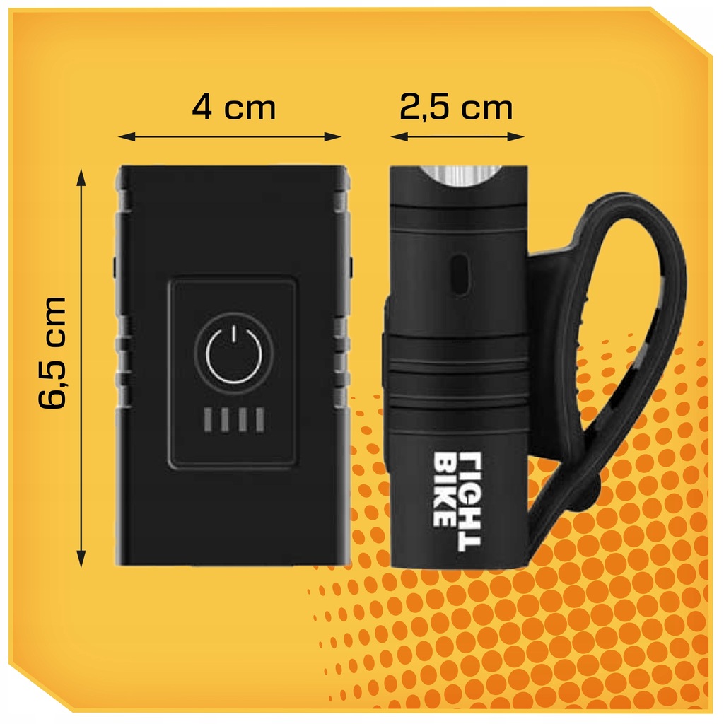 Lampka ROWEROWA przednia tylna ZESTAW AKUMULATOROWA na kierownicę USB Kod producenta BK-02
